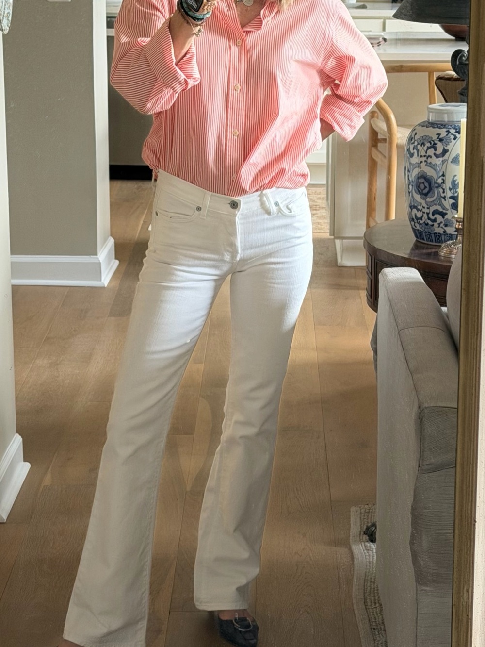 7 For All Mankind White Women's Boycut Jeans-Y2K- size 25